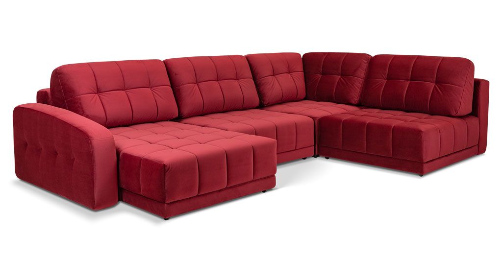Модульный диван «Джефферсон» микровелюр красный купить от 243705 руб. винтернет-магазине Фабрики PUSHE в Волжском