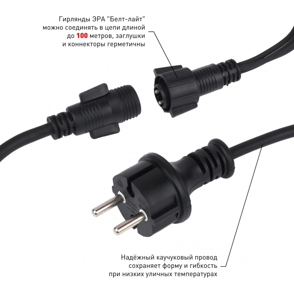 Уличная светодиодная гирлянда ЭРА Белт Лайт 220V теплый свет ERABL-WS5  Б0047952 купить от 5729 руб. в интернет-магазине Фабрики PUSHE в Москве