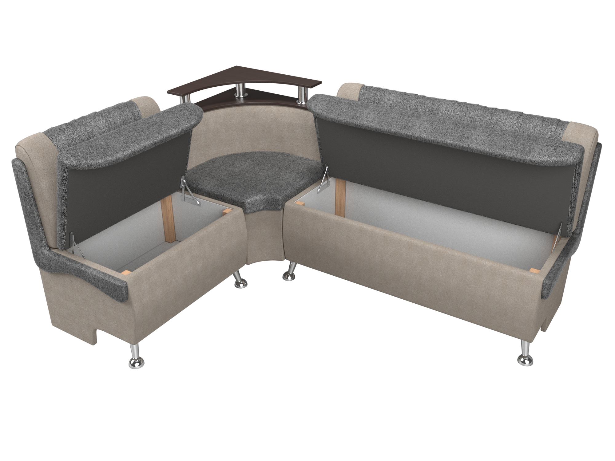 Кухонный угловой диван «Сидней» серыйбежевый, Рогожка, левый рогожка серый  купить от 42990 руб. в интернет-магазине Фабрики PUSHE в Москве