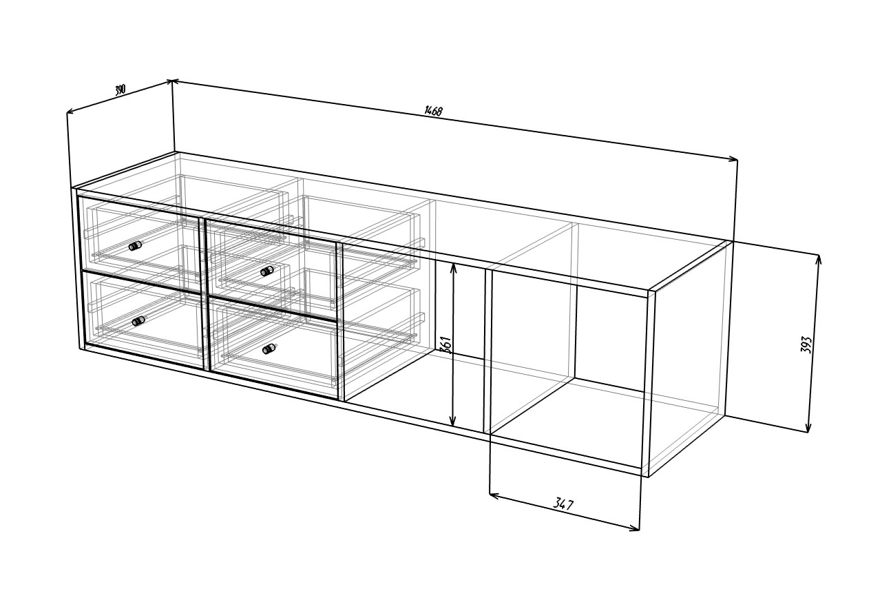 Тумба навесная «Билли IKEA» Белый белый купить от 14900 руб. в  интернет-магазине Фабрики PUSHE в Москве