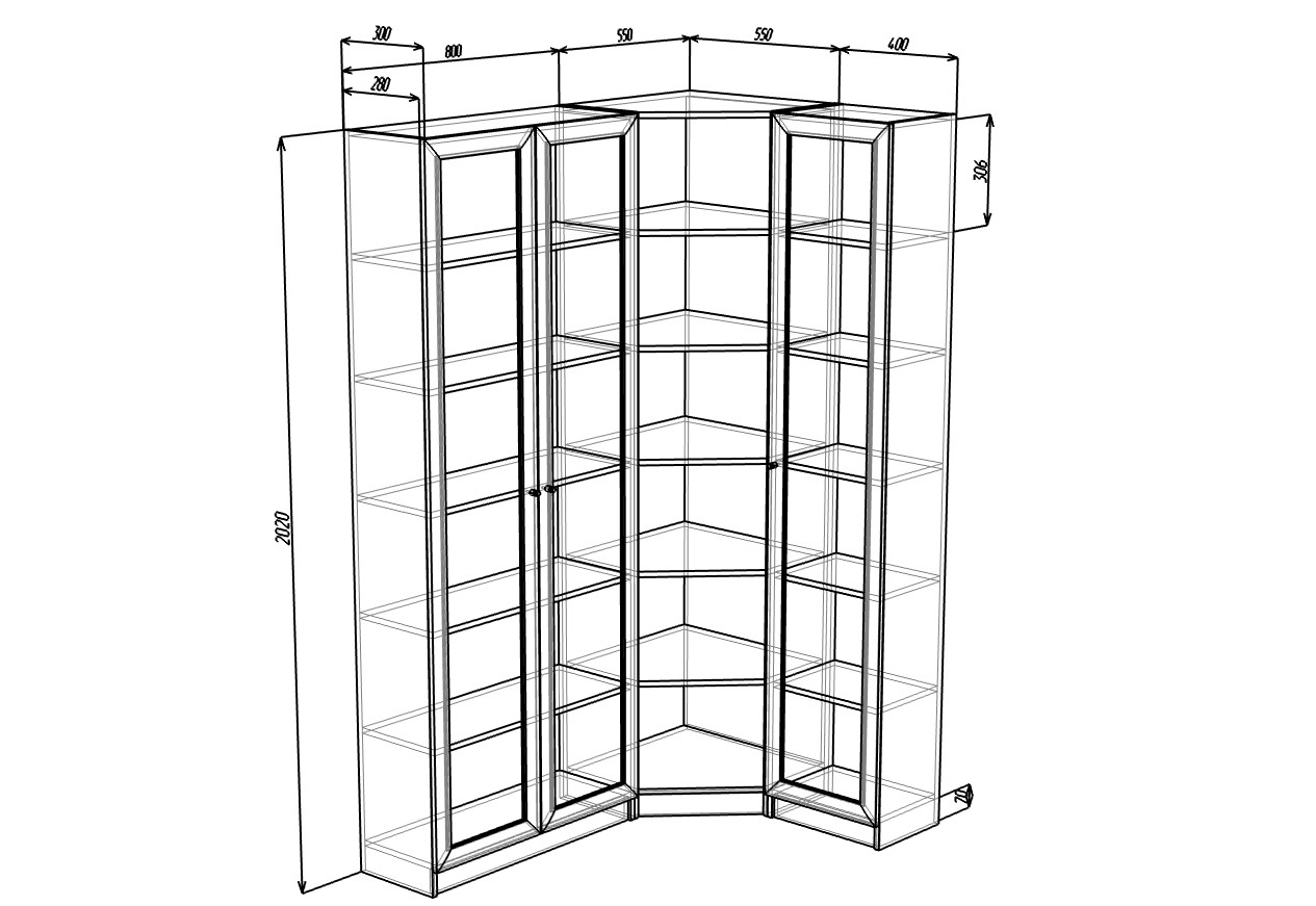 Шкаф-стеллаж «Билли 19 IKEA» Белый белый трехдверный купить от 32800 руб. в  интернет-магазине Фабрики PUSHE в Москве