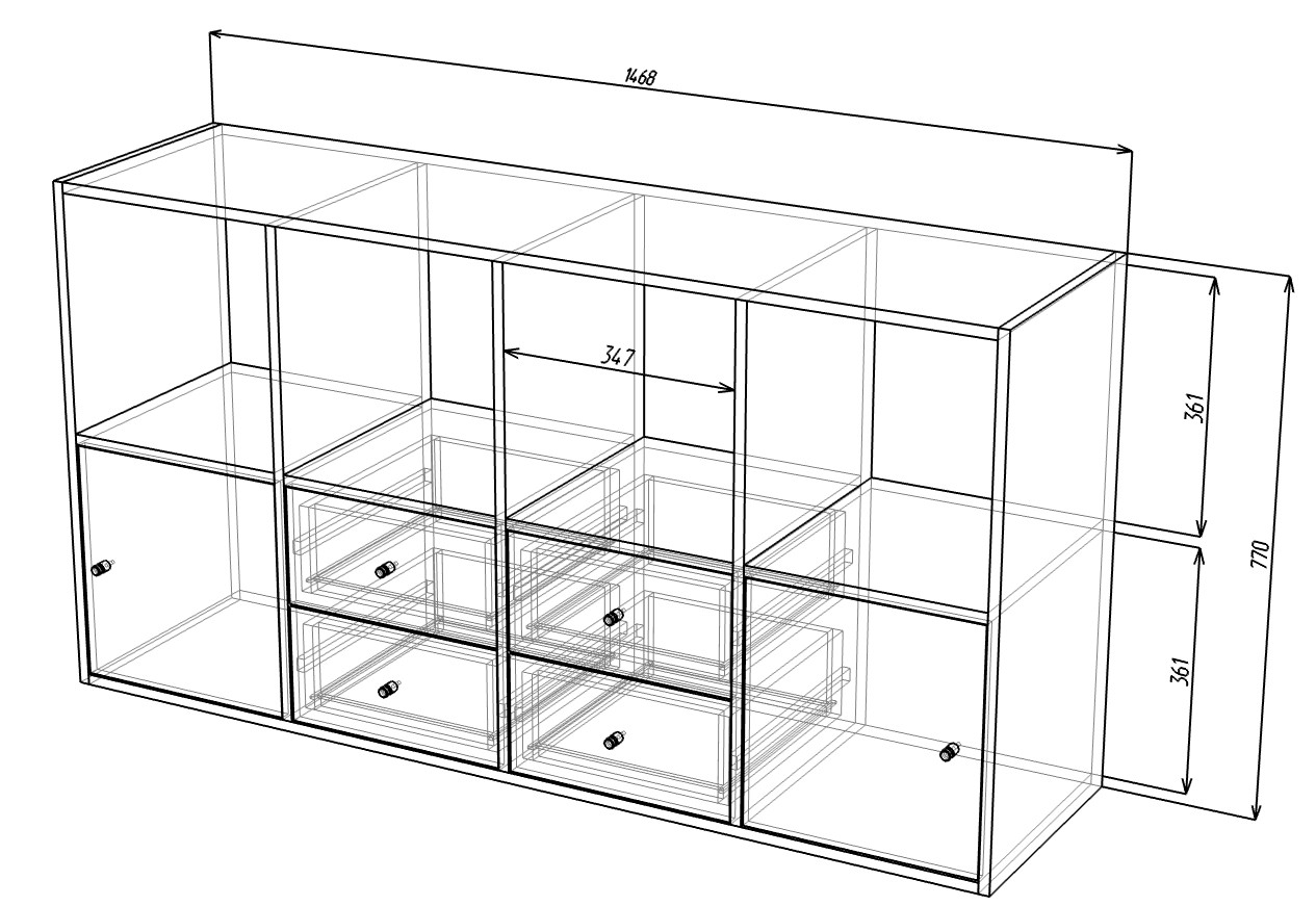 Стеллаж-комод «Билли 24 IKEA» Белый белый купить от 14300 руб. в  интернет-магазине Фабрики PUSHE в Москве