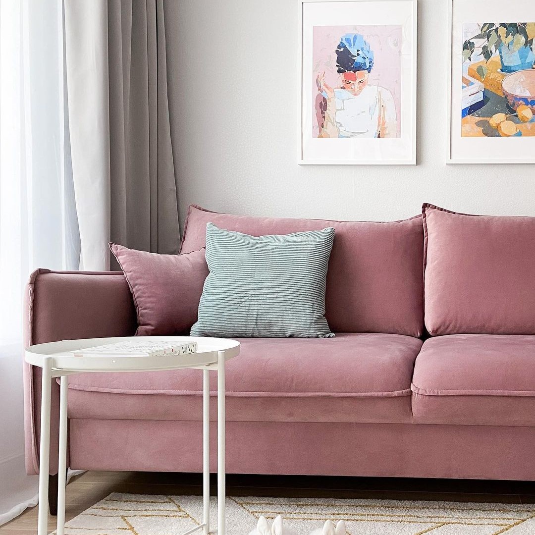 Диван-кровать «Фьорд» Balance 312 велюр розовый купить от 58662 руб. винтернет-магазине Фабрики PUSHE в Москве