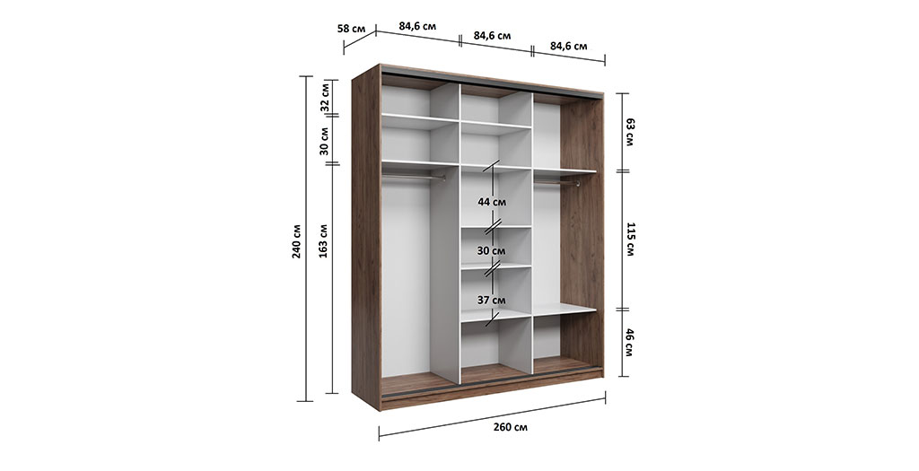 Шкафы купе высота 260 см