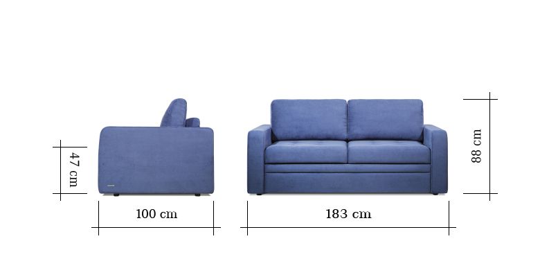 Выкатной диван «Бруно 150» микровелюр синий купить от 104062 руб. винтернет-магазине Фабрики PUSHE в Москве