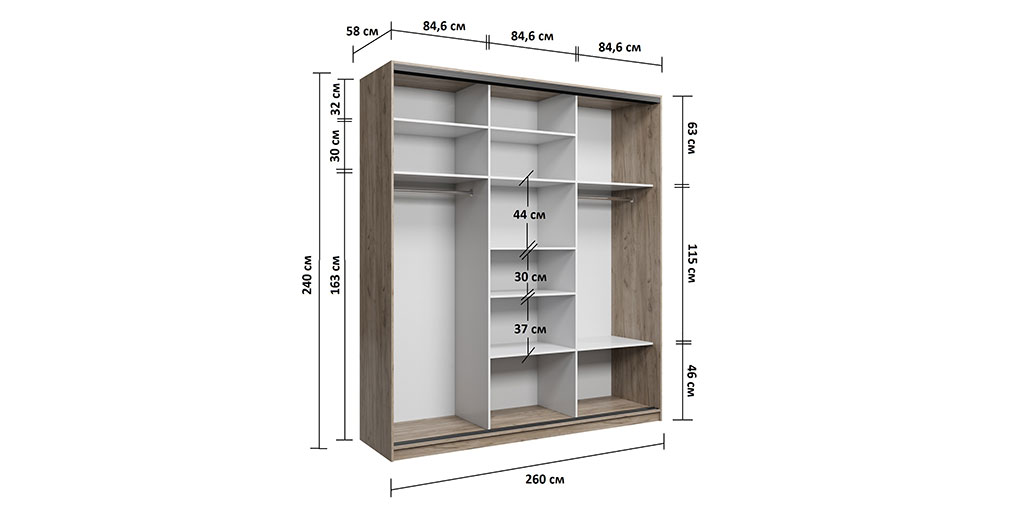 Шкаф купе 84 см