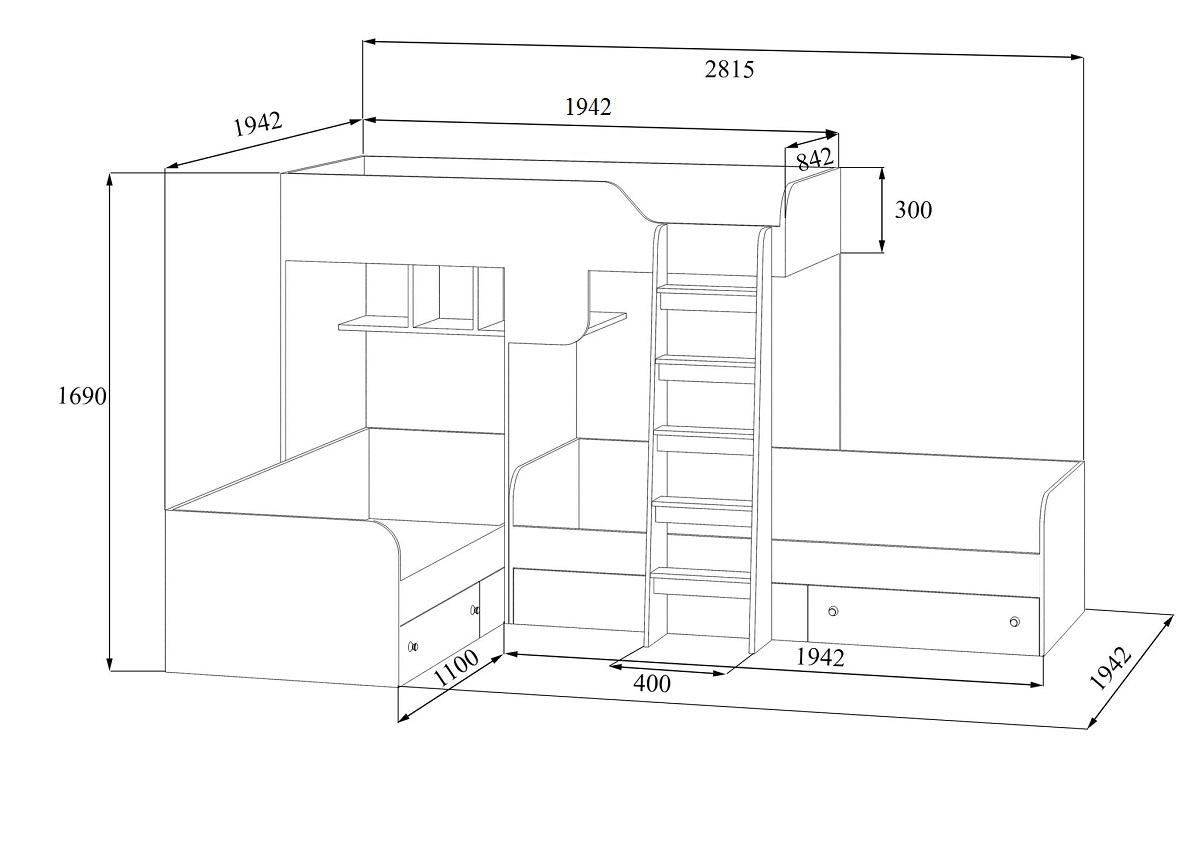 Кровати двухъярусные длина см спальное место: купить, цены