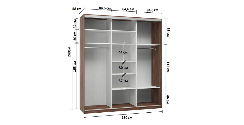 Шкаф купе 84 см