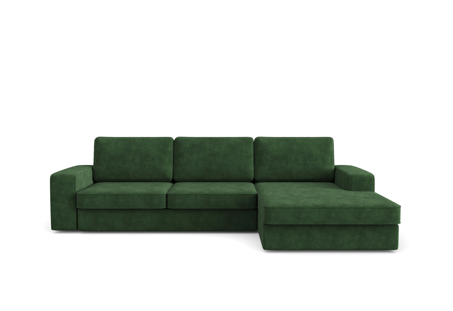 Угловой диван-кровать «Lykke» Темно-зеленый, велюр, правый велюр зеленыйкупить от 83990 руб. в интернет-магазине Фабрики PUSHE в Москве