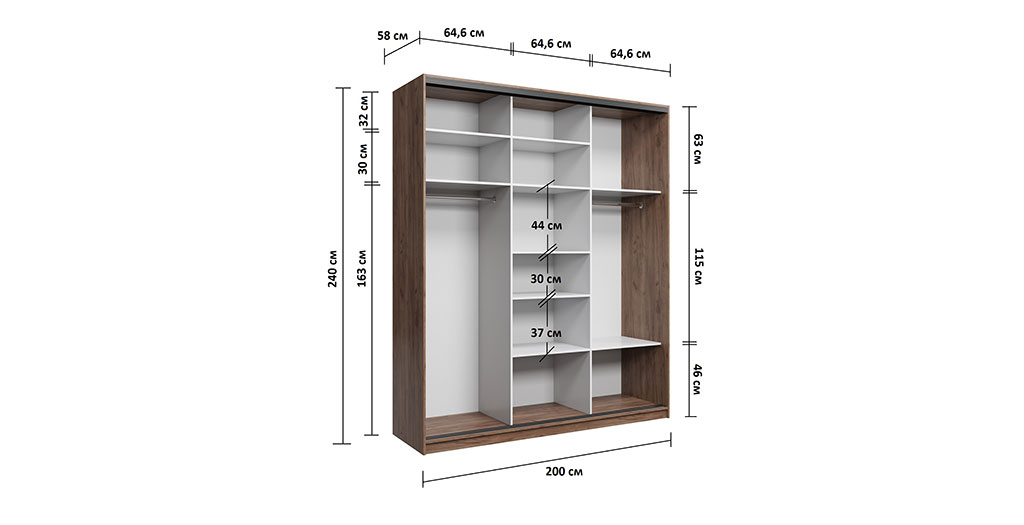 Шкаф купе 200 см ширина