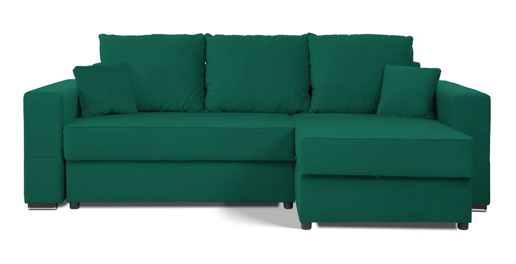 Угловой диван-кровать «Бостон» Мора зеленый велюр зеленый купить от 56390руб. в интернет-магазине Фабрики PUSHE в Липецке