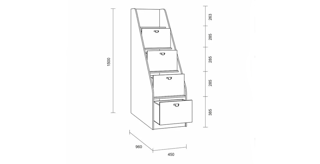 Лестница комод для двухъярусной кровати Фото 0