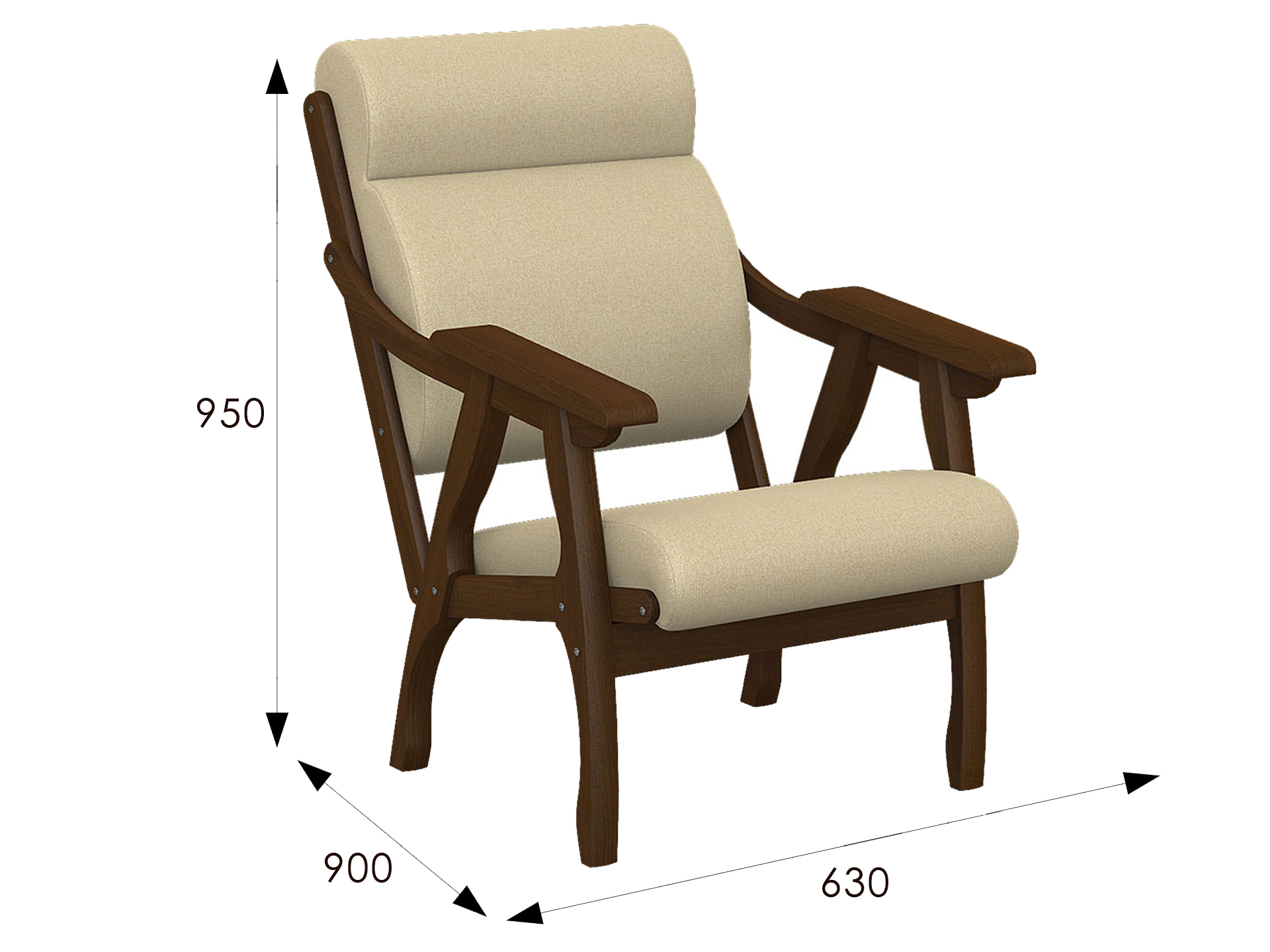 Кресло «Вега 10» Крем, орех ткань бежевый купить от 11652 руб. в  интернет-магазине Фабрики PUSHE в Кимрах