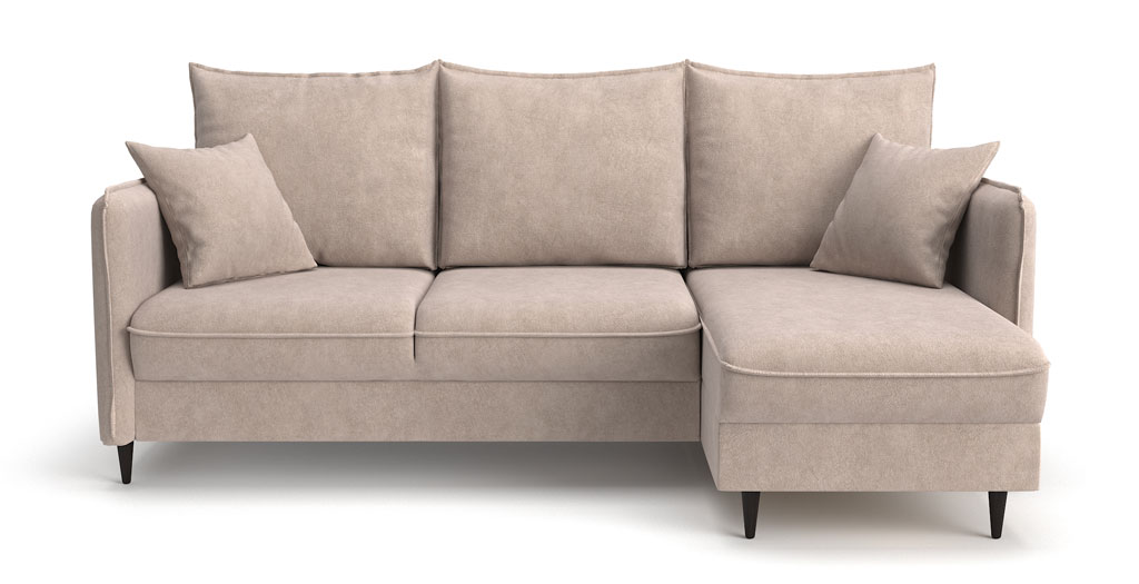 Угловой диван-кровать «Фьорд» Milano 1 cream велюр бежевый купить от 92960 руб. в интернет-магазине Фабрики PUSHE в Москве